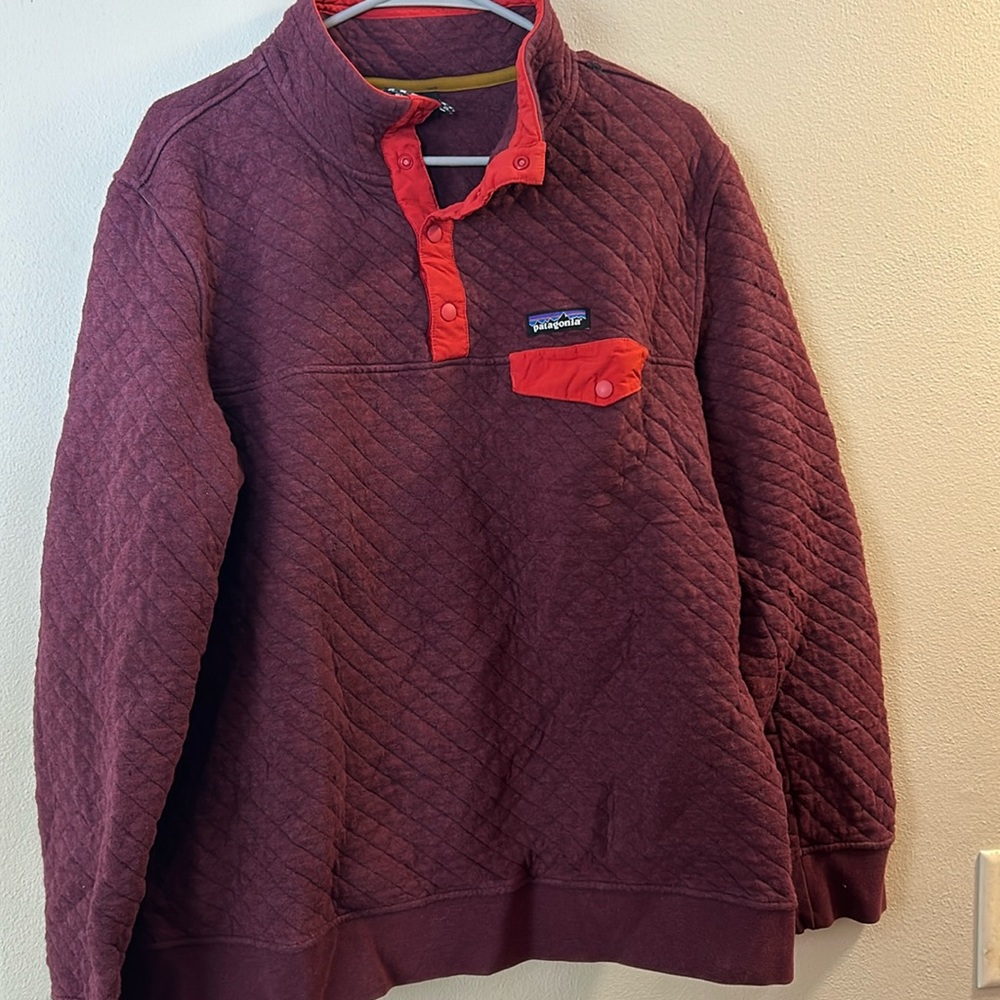 Patagonia Quarter Button Diamond Quilted Sweater